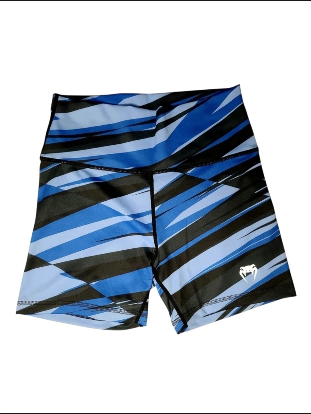 Venum Abyss Blue Geometric High Waisted Compression Shorts Gym Small LIKE NEW
